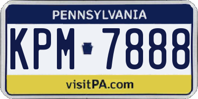 PA license plate KPM7888