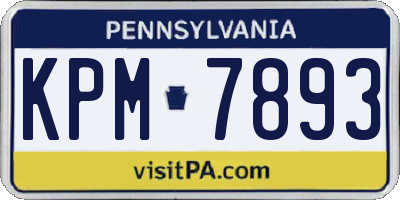 PA license plate KPM7893