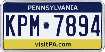 PA license plate KPM7894
