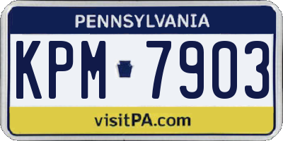 PA license plate KPM7903