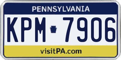 PA license plate KPM7906