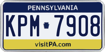 PA license plate KPM7908