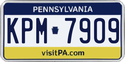 PA license plate KPM7909