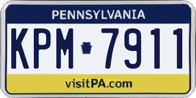 PA license plate KPM7911
