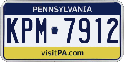 PA license plate KPM7912