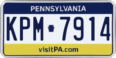 PA license plate KPM7914