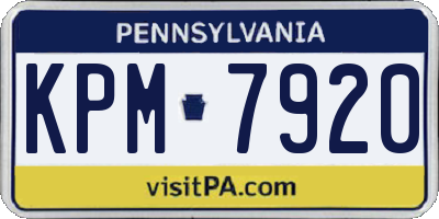 PA license plate KPM7920