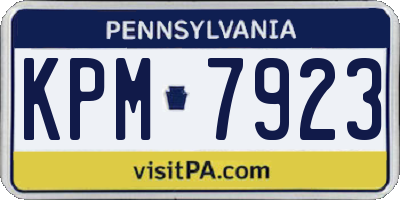 PA license plate KPM7923