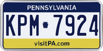 PA license plate KPM7924