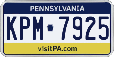 PA license plate KPM7925