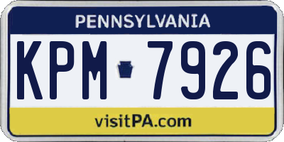 PA license plate KPM7926