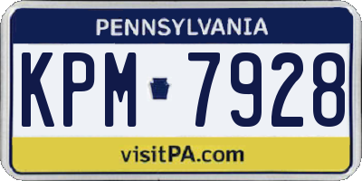 PA license plate KPM7928