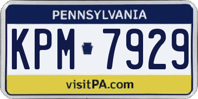 PA license plate KPM7929
