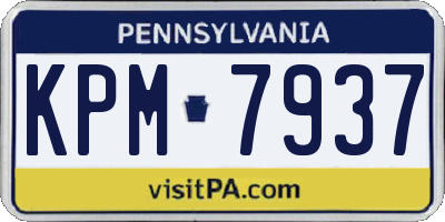 PA license plate KPM7937