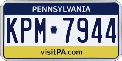 PA license plate KPM7944