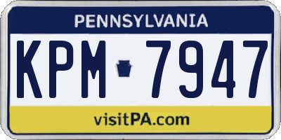 PA license plate KPM7947