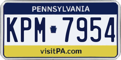 PA license plate KPM7954