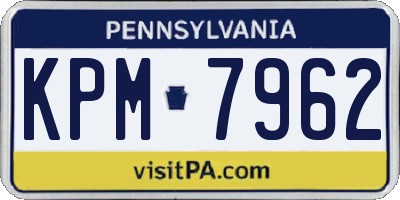 PA license plate KPM7962