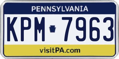 PA license plate KPM7963