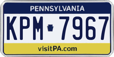 PA license plate KPM7967