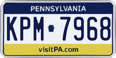 PA license plate KPM7968