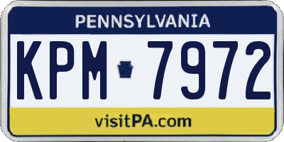 PA license plate KPM7972