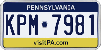 PA license plate KPM7981