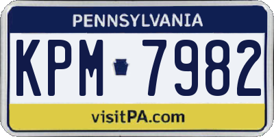 PA license plate KPM7982
