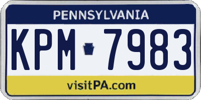 PA license plate KPM7983