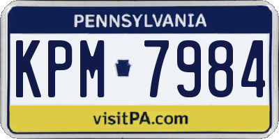 PA license plate KPM7984