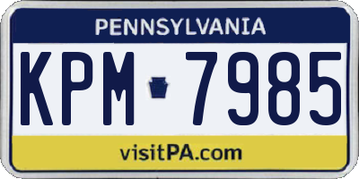 PA license plate KPM7985