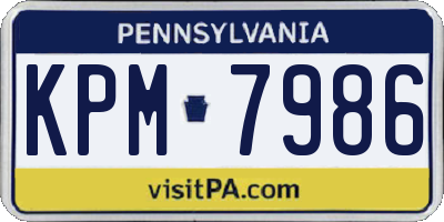 PA license plate KPM7986