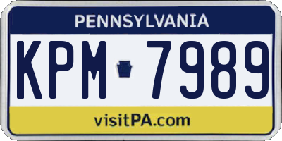 PA license plate KPM7989