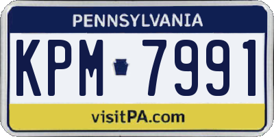 PA license plate KPM7991
