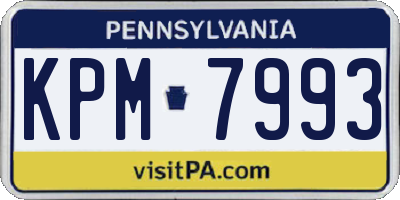 PA license plate KPM7993