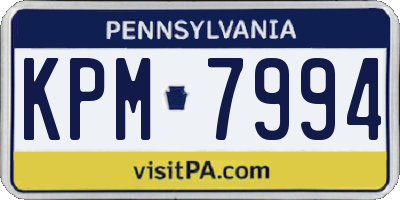 PA license plate KPM7994