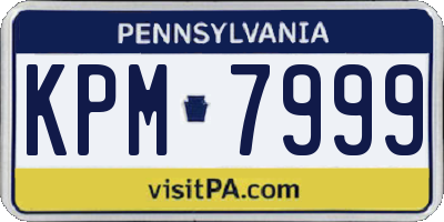 PA license plate KPM7999