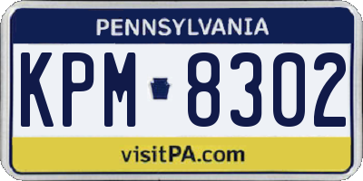 PA license plate KPM8302