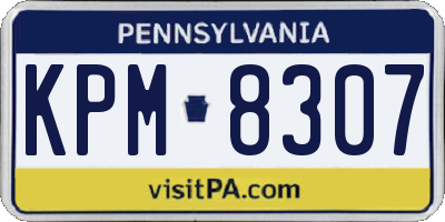 PA license plate KPM8307