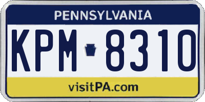 PA license plate KPM8310