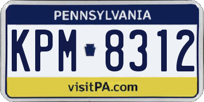 PA license plate KPM8312