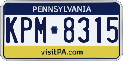 PA license plate KPM8315