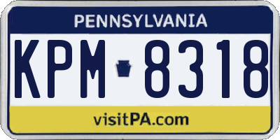 PA license plate KPM8318