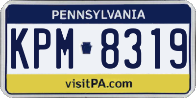 PA license plate KPM8319