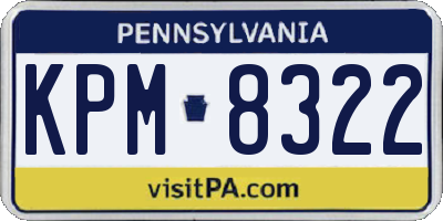 PA license plate KPM8322