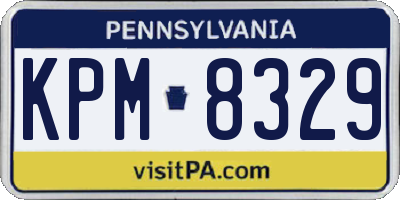 PA license plate KPM8329