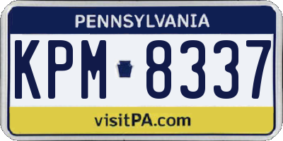 PA license plate KPM8337