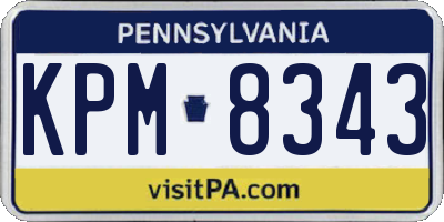 PA license plate KPM8343