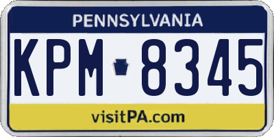 PA license plate KPM8345