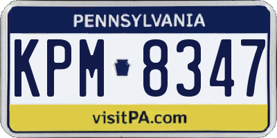 PA license plate KPM8347